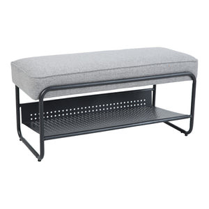 Panca Portascarpe Lillehammer Scarpiera 90x37x42 cm Grigio [en.casa]