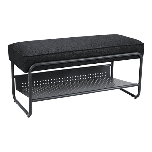 Panca Portascarpe Lillehammer Scarpiera 90x37x42 cm Nero [en.casa]