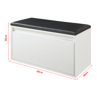 Panchina Portascarpe Degerfors con Cassetto 80x39x45 cm Bianco / Nero [en.casa]