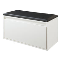 Panchina Portascarpe Degerfors con Cassetto 80x39x45 cm Bianco / Nero [en.casa]