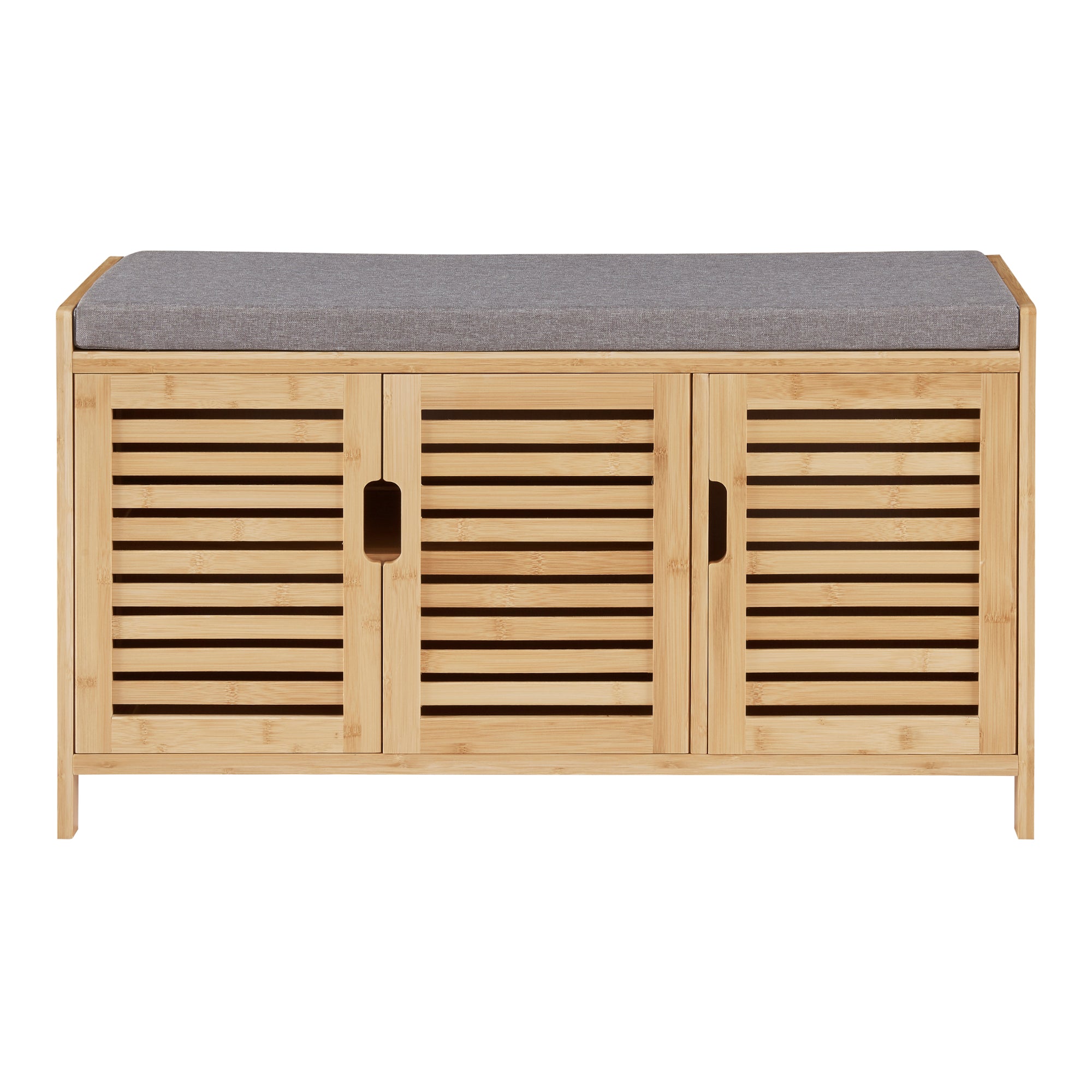 Panca Contenitore Selk Porta Scarpe con Seduta Imbottita - Bambù Naturale [en.casa]