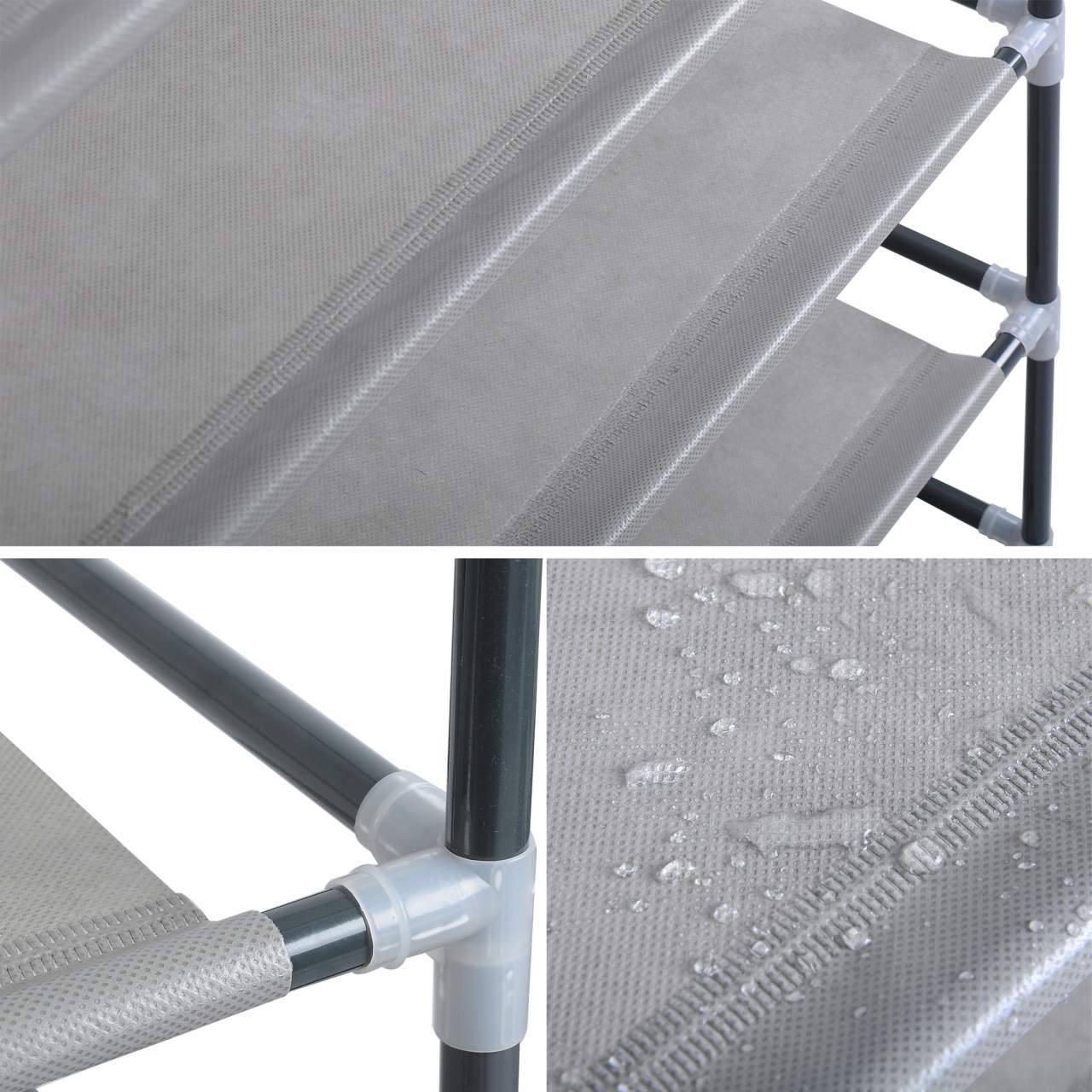 Scarpiere scarpiera 8 livelli per 24 paia di scarpe 60x29x140 cm grigio 19_0000419