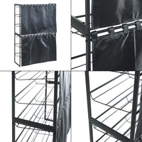 Set di 2 Scaffali Portascarpe Sel Scarpiere in Metallo con Tendine - Nero [en.casa]