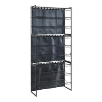 Set di 3 Scaffali Portascarpe Sel Scarpiere in Metallo con Tendine - Nero [en.casa]