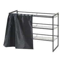 Scaffale Portascarpe Sel Scarpiera in Metallo con Tendina - Nero [en.casa]