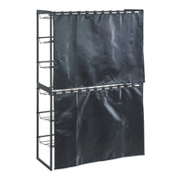 Set di 2 Scaffali Portascarpe Sel Scarpiere in Metallo con Tendine - Nero [en.casa]