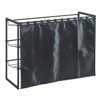 Scaffale Portascarpe Sel Scarpiera in Metallo con Tendina - Nero [en.casa]