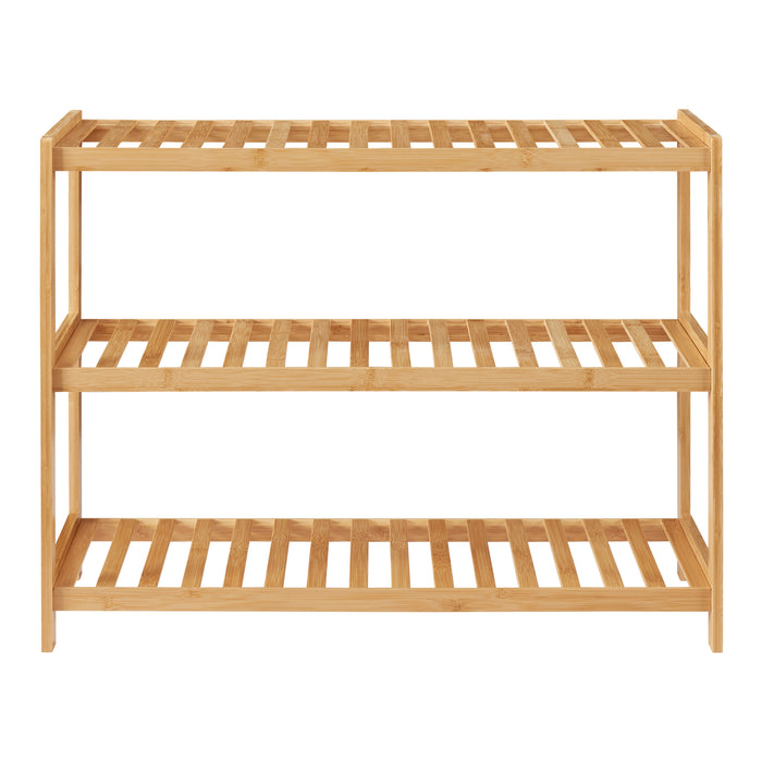 Scarpiera Dammfleth con 3 Ripiani 55 x 67,5 x 27 cm Bambù Naturale [en.casa]