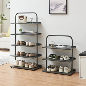 Scaffale Portascarpe Poytya Scarpiera a 3 Livelli 73 x 60 x 32 cm - Antracite [en.casa]