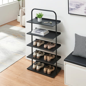 Scaffale Portascarpe Poytya Scarpiera a 5 Livelli 119 x 60 x 32 cm - Nero [en.casa]