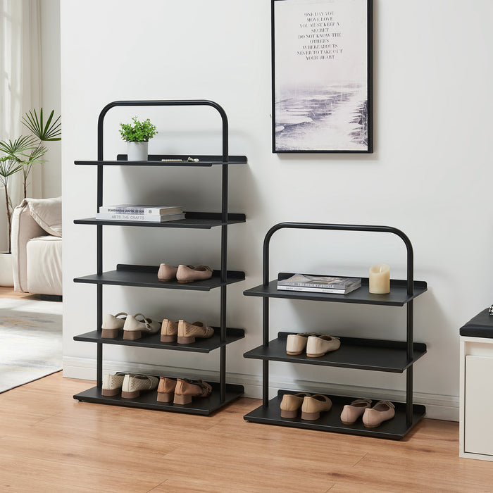 Scaffale Portascarpe Poytya Scarpiera a 5 Livelli 119 x 60 x 32 cm - Nero [en.casa]