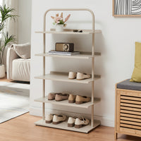 Scaffale Portascarpe Poytya Scarpiera a 5 Livelli 119 x 60 x 32 cm - Color Champagne [en.casa]