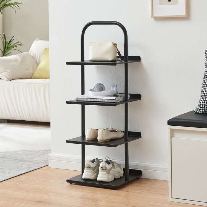 Scaffale Portascarpe Poytya Scarpiera a 4 Livelli 96 x 34 x 32 cm - Nero [en.casa]