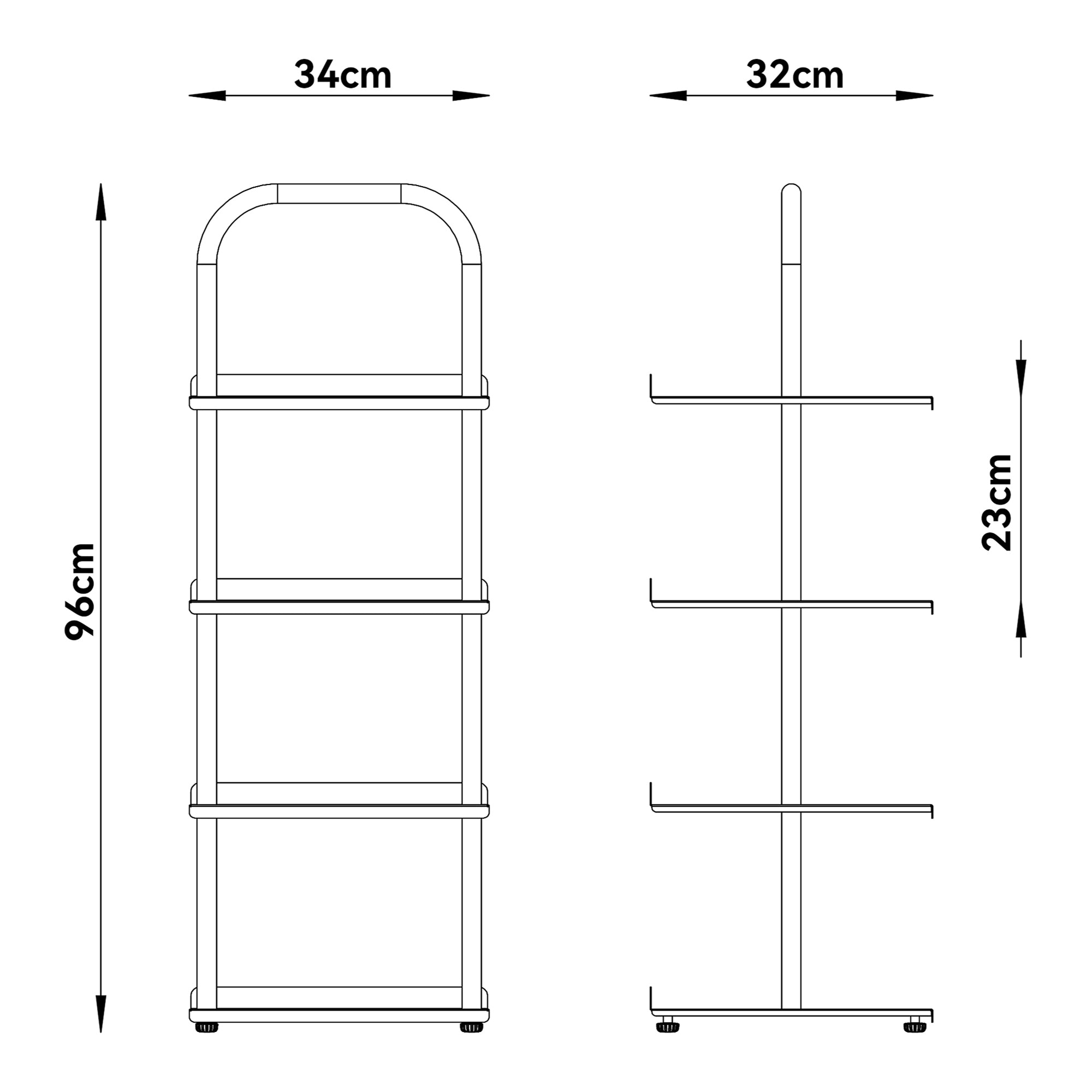 Scaffale Portascarpe Poytya Scarpiera a 4 Livelli 96 x 34 x 32 cm - Antracite [en.casa]