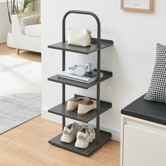 Scaffale Portascarpe Poytya Scarpiera a 4 Livelli 96 x 34 x 32 cm - Antracite [en.casa]