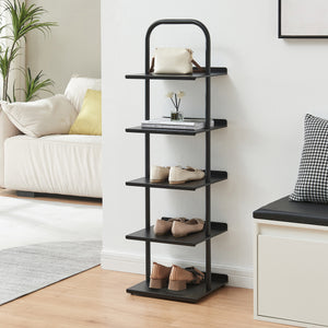 Scaffale Portascarpe Poytya Scarpiera a 5 Livelli 119 x 34 x 32 cm - Nero [en.casa]