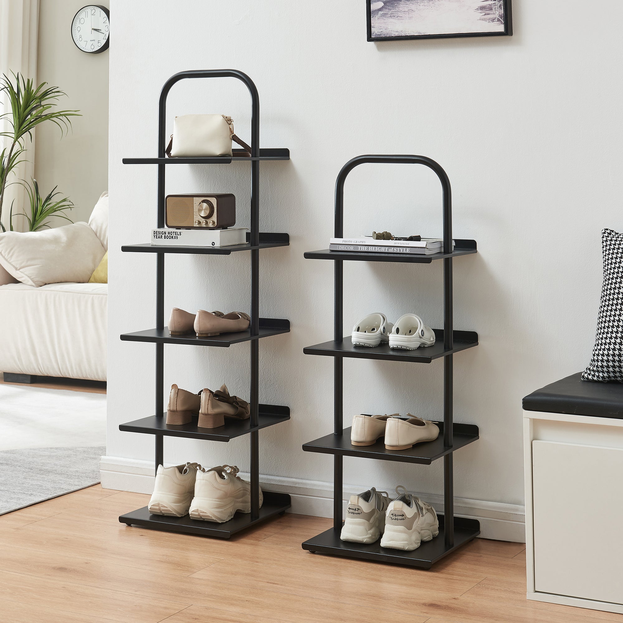 Scaffale Portascarpe Poytya Scarpiera a 5 Livelli 119 x 34 x 32 cm - Nero [en.casa]