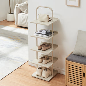 Scaffale Portascarpe Poytya Scarpiera a 5 Livelli 119 x 34 x 32 cm - Color Champagne [en.casa]