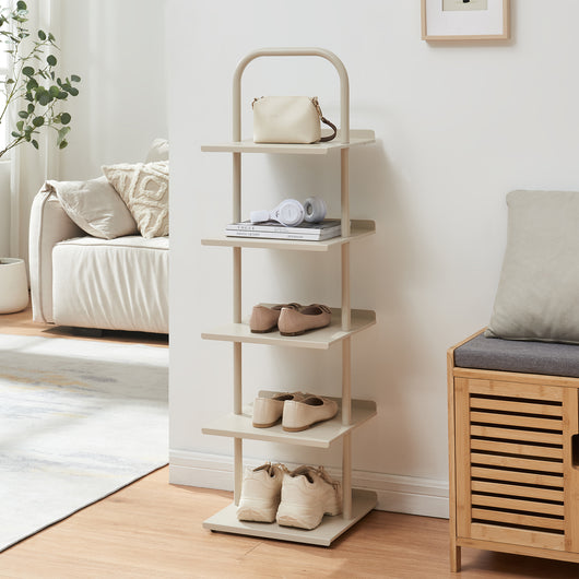 Scaffale Portascarpe Poytya Scarpiera a 5 Livelli 119 x 34 x 32 cm - Color Champagne [en.casa]