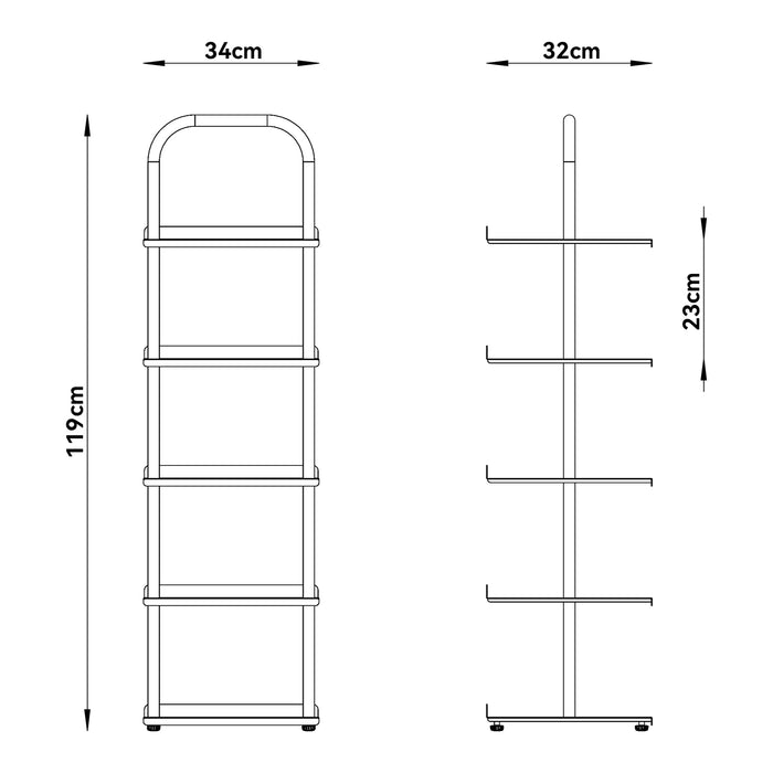 Scaffale Portascarpe Poytya Scarpiera a 5 Livelli 119 x 34 x 32 cm - Antracite [en.casa]