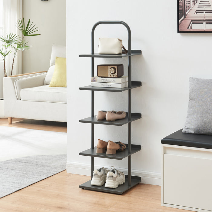 Scaffale Portascarpe Poytya Scarpiera a 5 Livelli 119 x 34 x 32 cm - Antracite [en.casa]