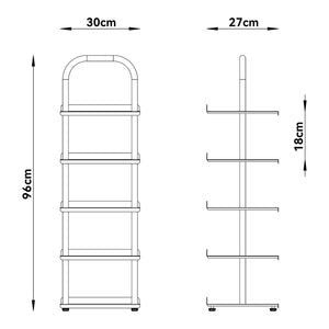 Scarpiera Poytya per Cameretta Scaffale in Acciaio 96x30x27 cm - Vaniglia [en.casa]