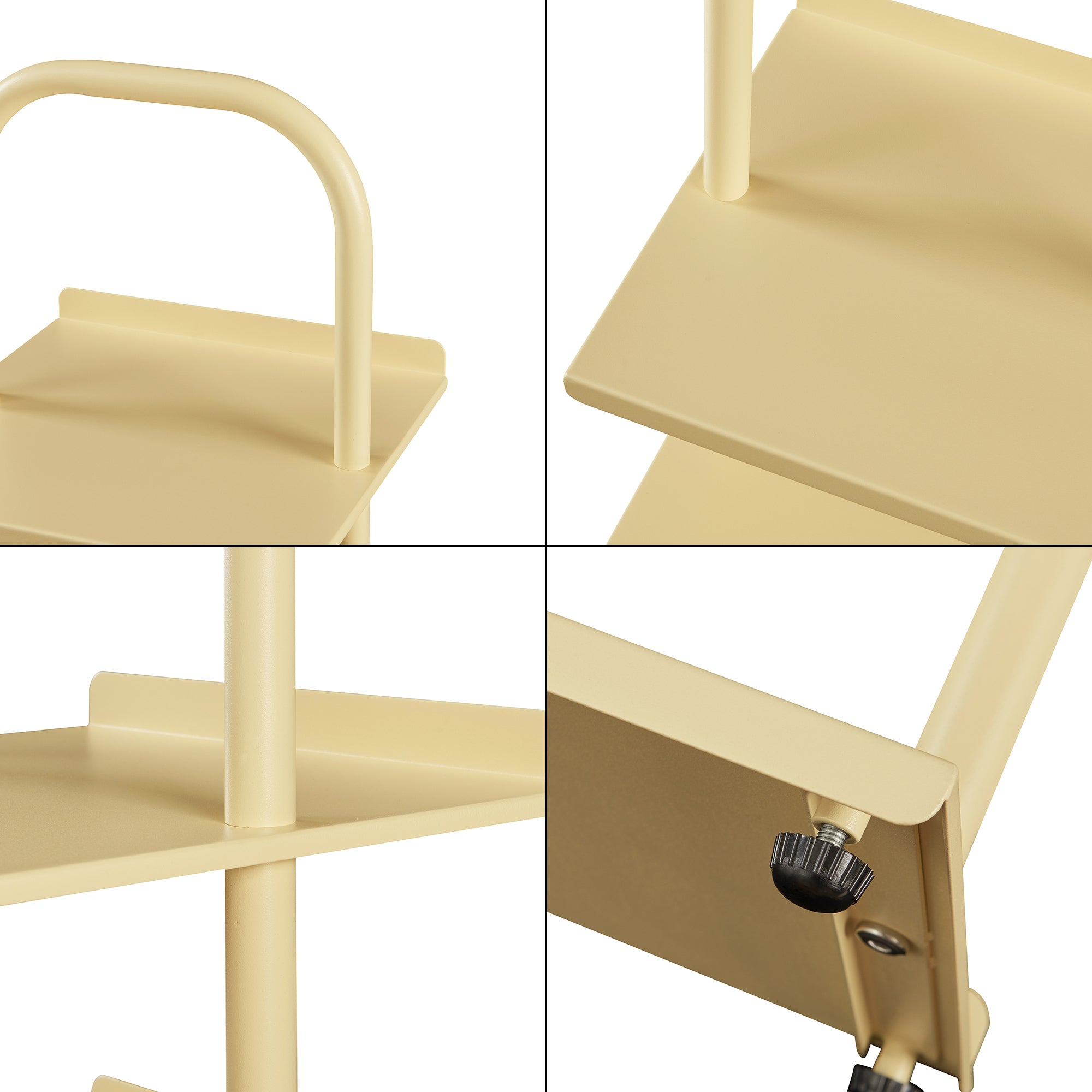 Scarpiera Poytya per Cameretta Scaffale in Acciaio 96x30x27 cm - Vaniglia [en.casa]