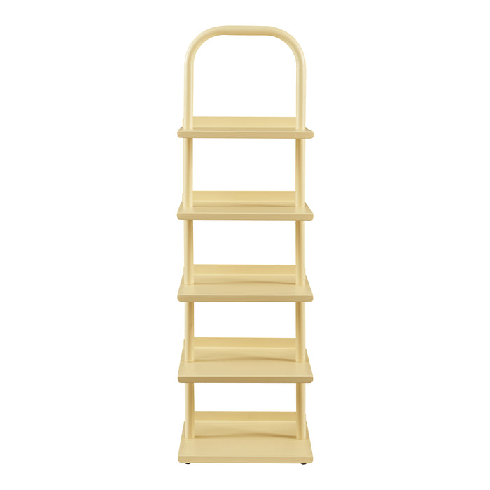 Scarpiera Poytya per Cameretta Scaffale in Acciaio 96x30x27 cm - Vaniglia [en.casa]