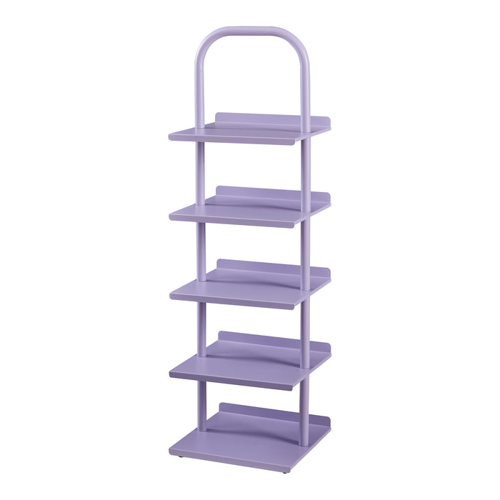 Scarpiera Poytya per Cameretta Scaffale in Acciaio 96x30x27 cm - Viola [en.casa]