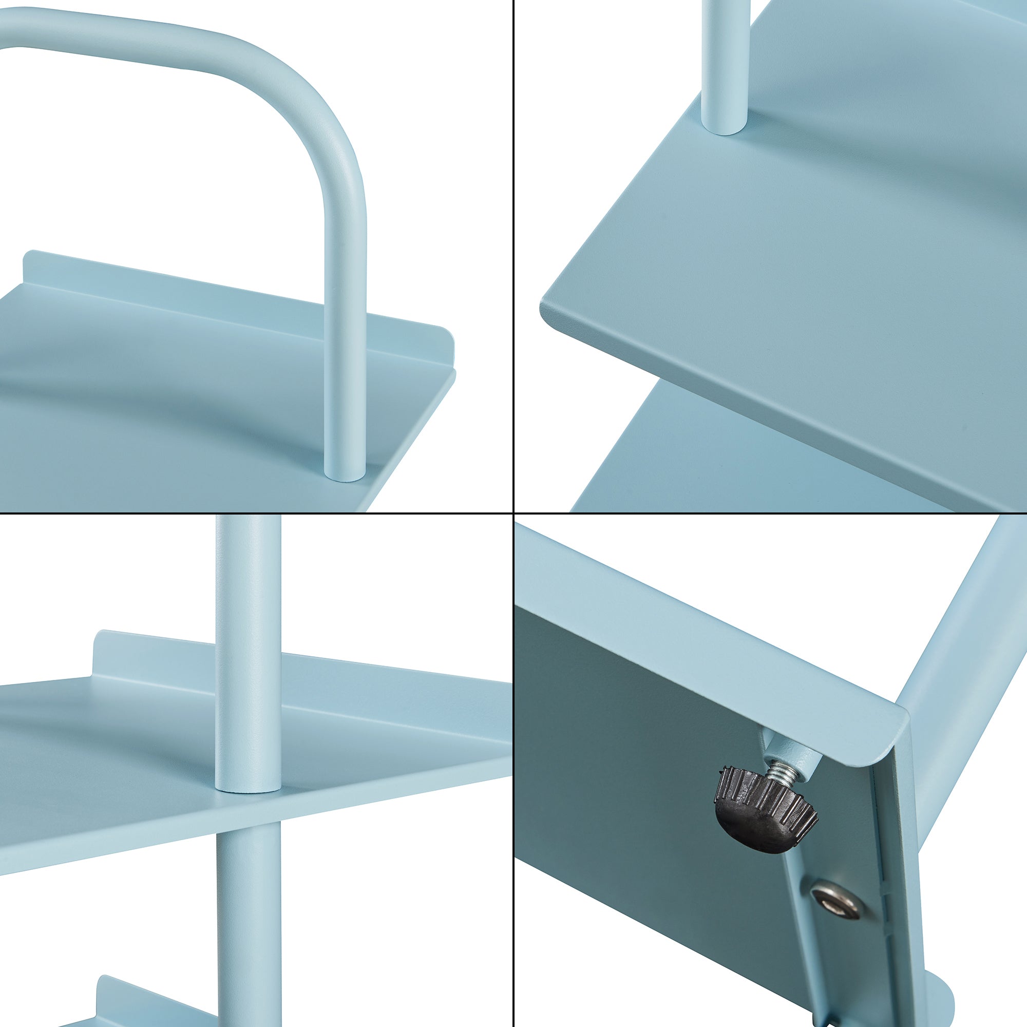 Scarpiera Poytya per Cameretta Scaffale in Acciaio 96x30x27 cm - Blu [en.casa]