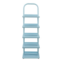 Scarpiera Poytya per Cameretta Scaffale in Acciaio 96x30x27 cm - Blu [en.casa]