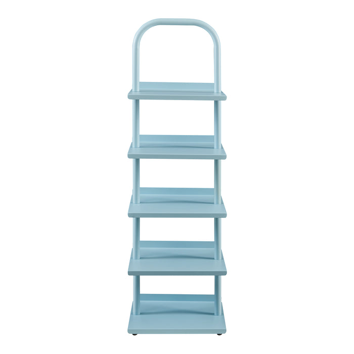 Scarpiera Poytya per Cameretta Scaffale in Acciaio 96x30x27 cm - Blu [en.casa]