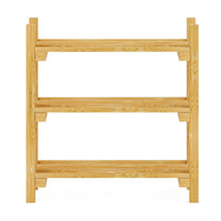 Scaffale Portascarpe Keuruu Scarpiera a 3 Ripiani 60 x 60 x 25 cm Legno di Pino Naturale [en.casa]