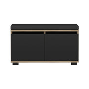 panca per scarpe brande con 2 ante su 4 livelli 42 x 80 x 35 cm effetto rovere / nero 03_0007654