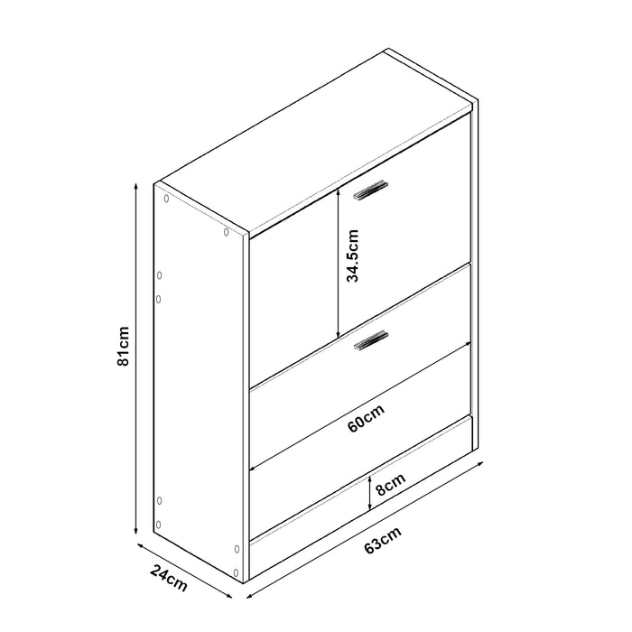 Scarpiera Sykkylven con 2 Contenitori Ribaltabili - Bianco [en.casa]