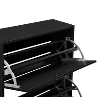 Scarpiera Sykkylven con 2 Contenitori Ribaltabili - Nero [en.casa]