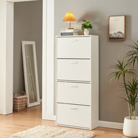 Scarpiera Sykkylven con 4 Contenitori Ribaltabili - Bianco [en.casa]