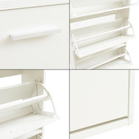 Scarpiera Sykkylven con 4 Contenitori Ribaltabili - Bianco [en.casa]