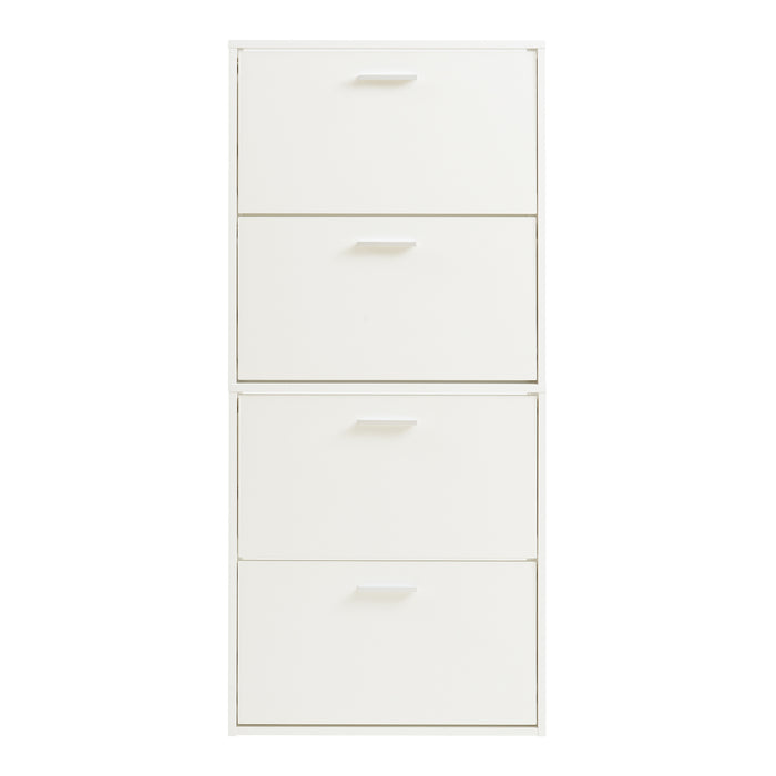 Scarpiera Sykkylven con 4 Contenitori Ribaltabili - Bianco [en.casa]