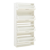 Scarpiera Sykkylven con 4 Contenitori Ribaltabili - Bianco [en.casa]