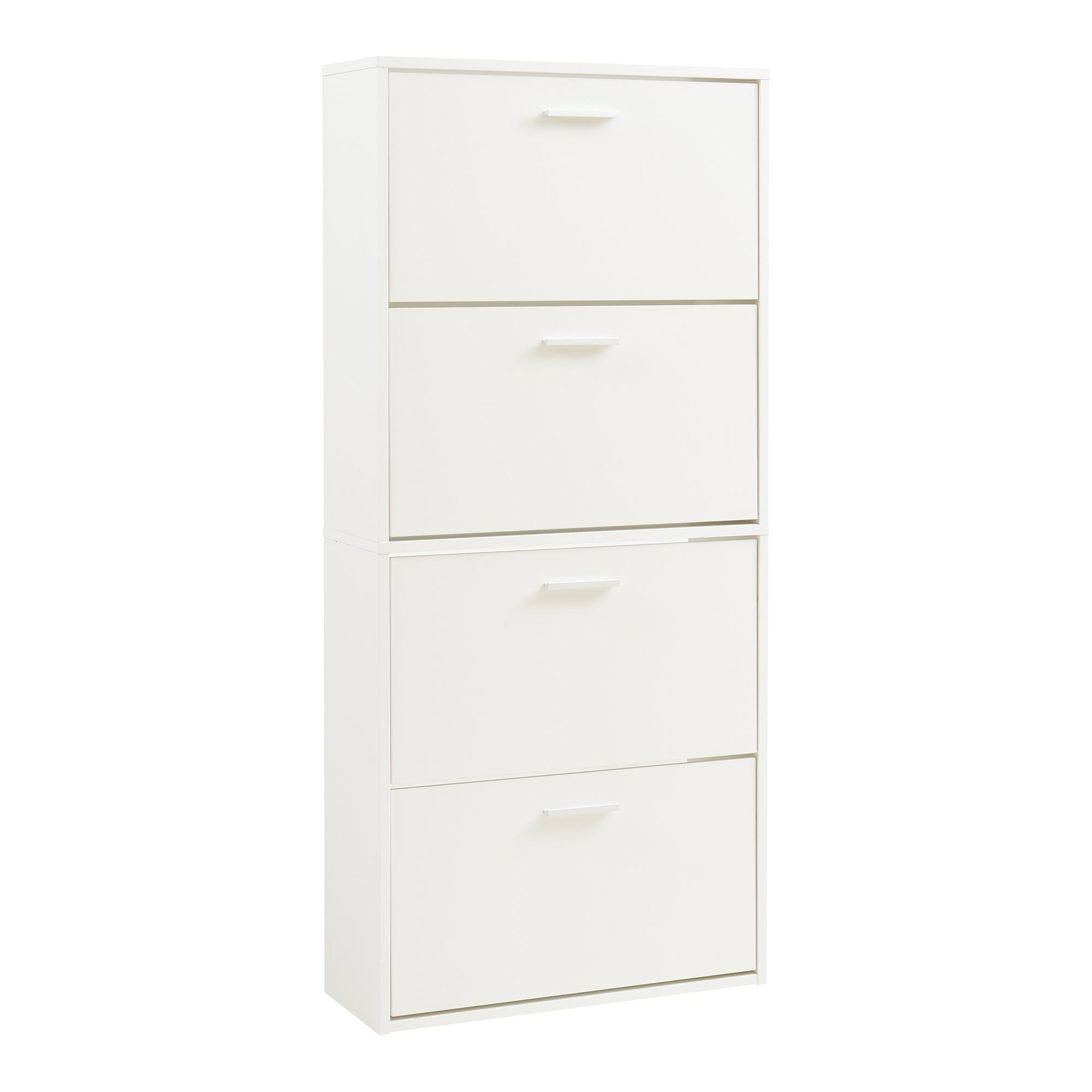 Scarpiera Sykkylven con 4 Contenitori Ribaltabili - Bianco [en.casa]