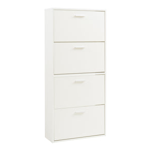 Scarpiera Sykkylven con 4 Contenitori Ribaltabili - Bianco [en.casa]