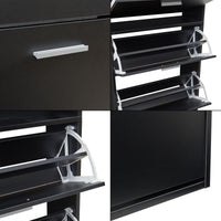 Scarpiera Sykkylven con 5 Contenitori Ribaltabili - Nero [en.casa]