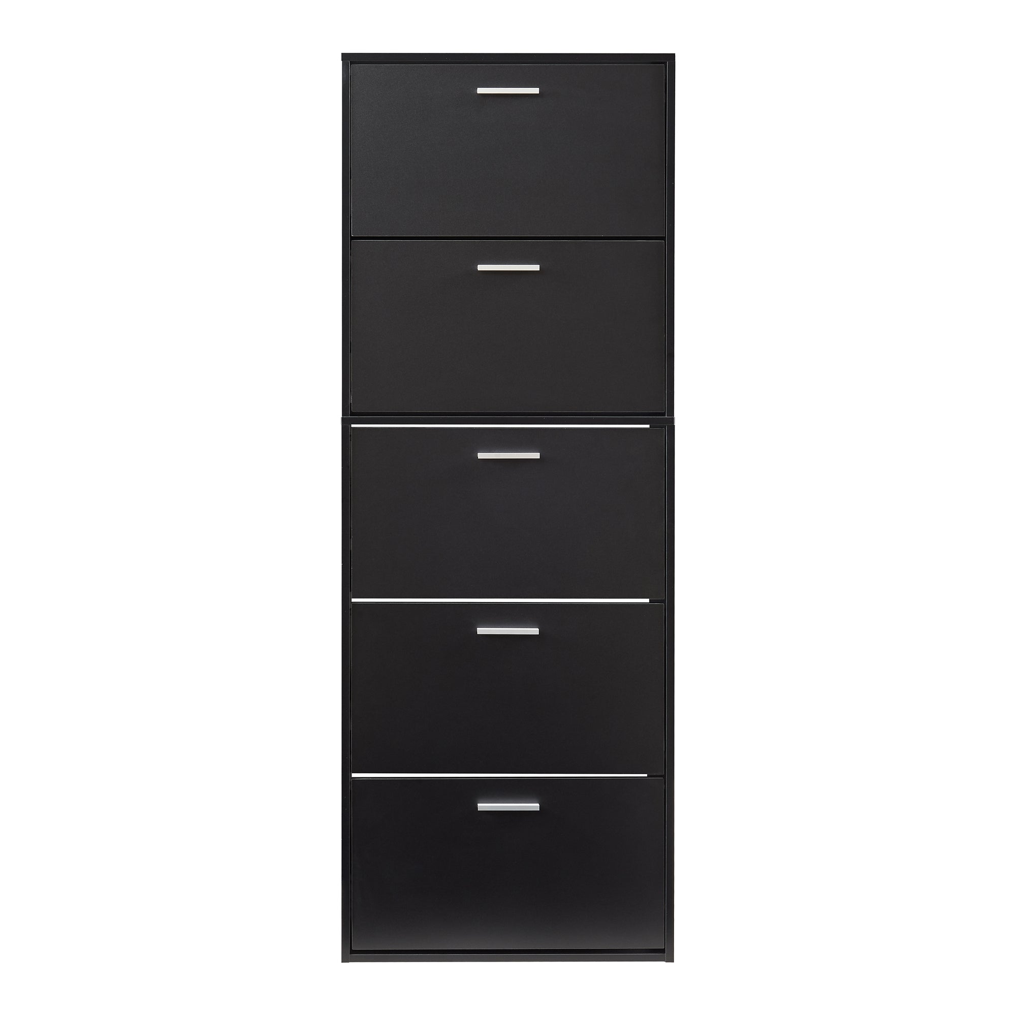 Scarpiera Sykkylven con 5 Contenitori Ribaltabili - Nero [en.casa]