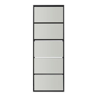 Scarpiera Stretta Lund con Ante a Specchio e 5 Contenitori Ribaltabili - Nero [en.casa]