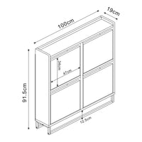 Scarpiera Ylitornio a 4 Contenitori Ribaltabili con Piedini a Cornice - Bianco [en.casa]