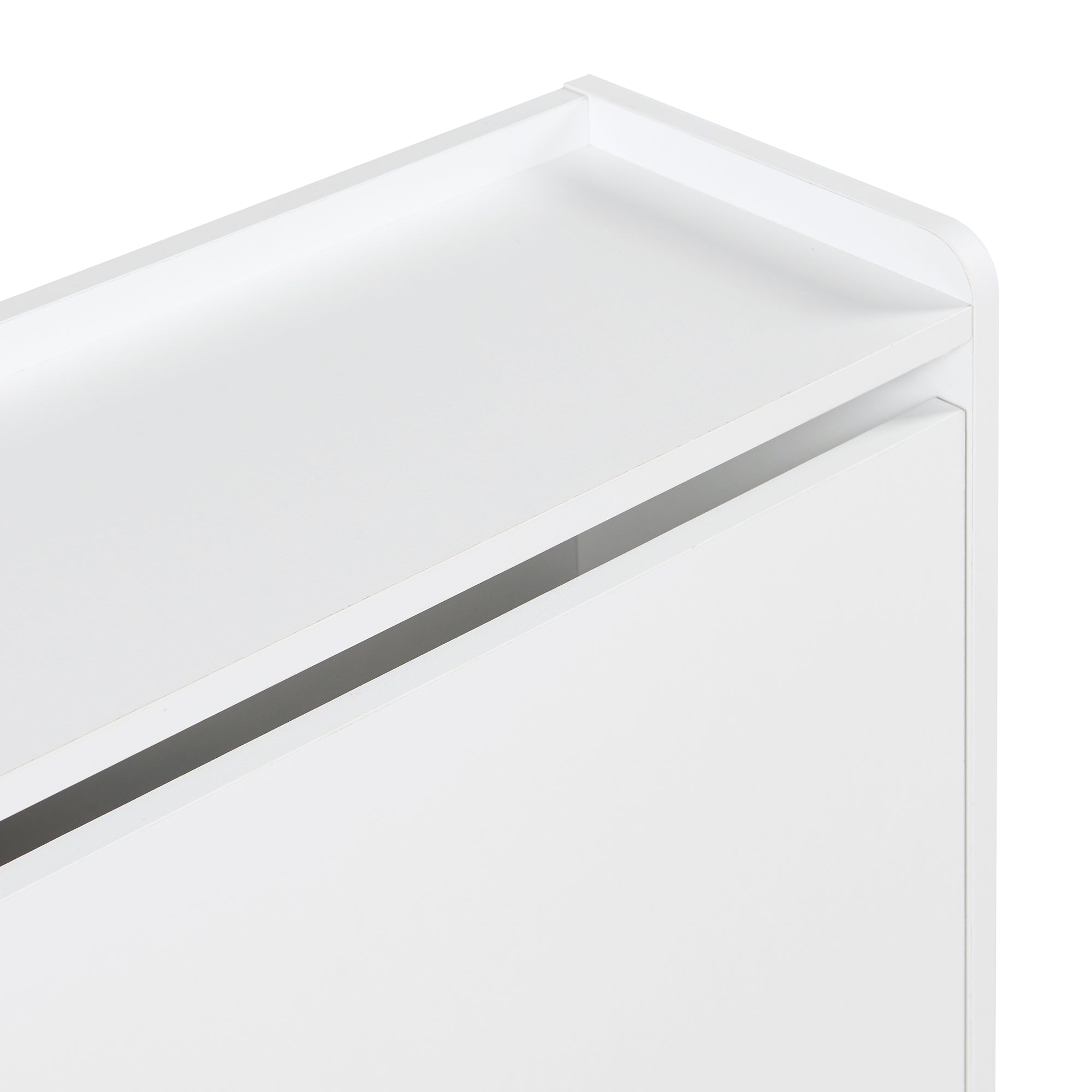 Scarpiera Ylitornio a 4 Contenitori Ribaltabili con Piedini a Cornice - Bianco [en.casa]