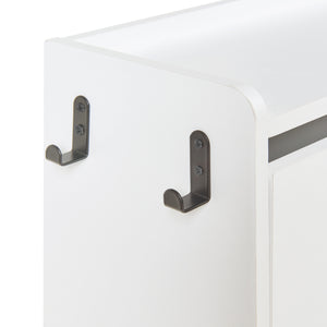 Scarpiera Ylitornio a 4 Contenitori Ribaltabili con Piedini a Cornice - Bianco [en.casa]