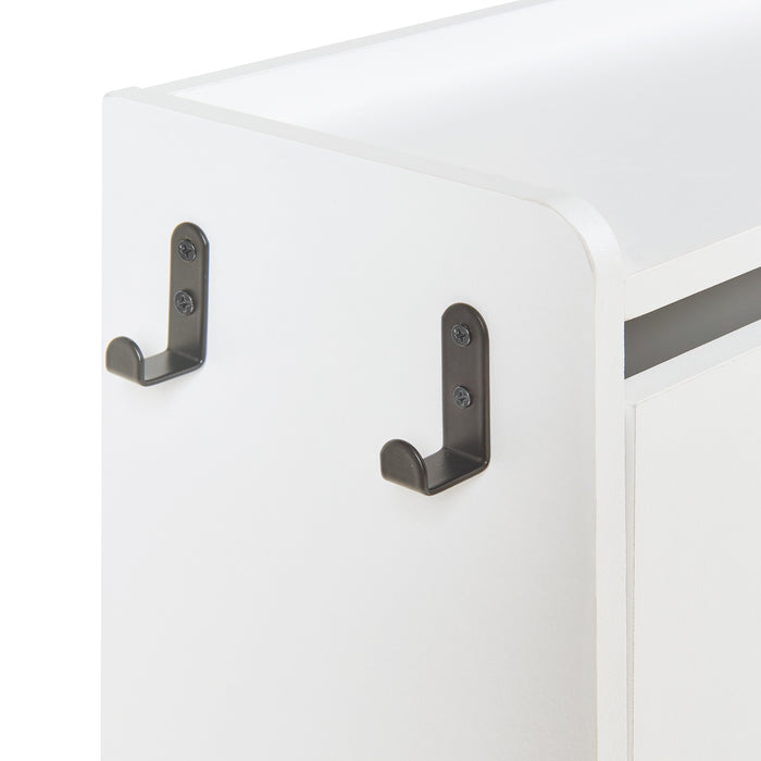 Scarpiera Ylitornio a 4 Contenitori Ribaltabili con Piedini a Cornice - Bianco [en.casa]