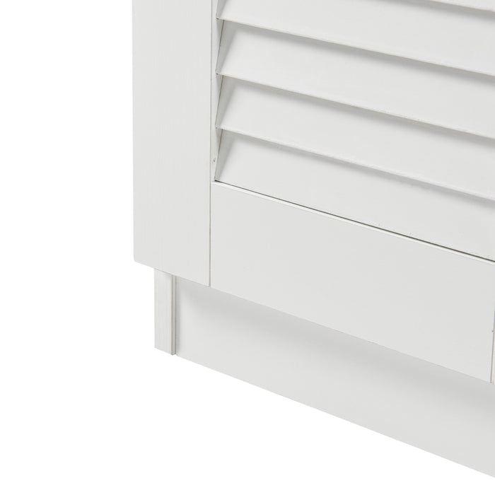 Armadio Scarpiera Løten con Ante a Persiana 62 x 63 x 36 cm Bianco [en.casa]